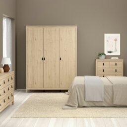 Rackhams Barcelona Wardrobe with 3 Doors in Jackson Hickory Oak - Brown - Malemine - 1 - thumbnail 6