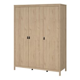 Rackhams Barcelona Wardrobe with 3 Doors in Jackson Hickory Oak - Brown - Malemine - 1 - thumbnail 3