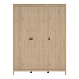 Rackhams Barcelona Wardrobe with 3 Doors in Jackson Hickory Oak - Brown - Malemine - 1 - thumbnail 2