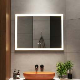 Rackhams Frameless Anti-Fog Dimmable LED Wall Mirror - thumbnail 2