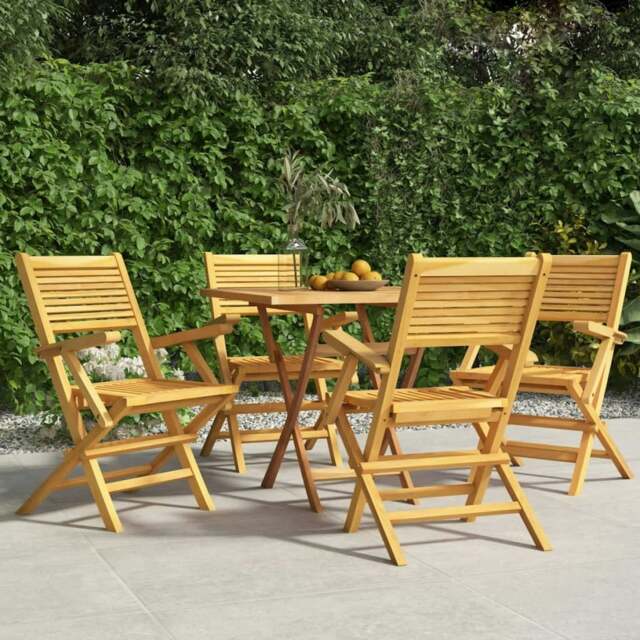 Rackhams Folding Garden Chairs 4 pcs 55x62x90 cm Solid Wood Teak
