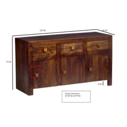 Rackhams Mary Mango Wood Large Sideboard - Wood - 1 - thumbnail 4