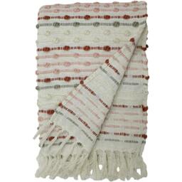 Rackhams Dhadit Throw - Bright Pink - One Size - Bright Pink - 70% Cotton/30% Polyester - thumbnail 2