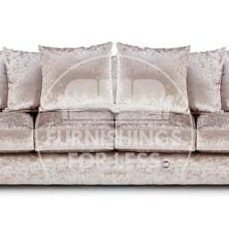 Rackhams Crystal Crushed Velvet Long Fabric 4 Seater Sofa Scatter back - Mink - thumbnail 5