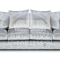 Rackhams Crystal Crushed Velvet Long Fabric 4 Seater Sofa Scatter back - Mink - thumbnail 6