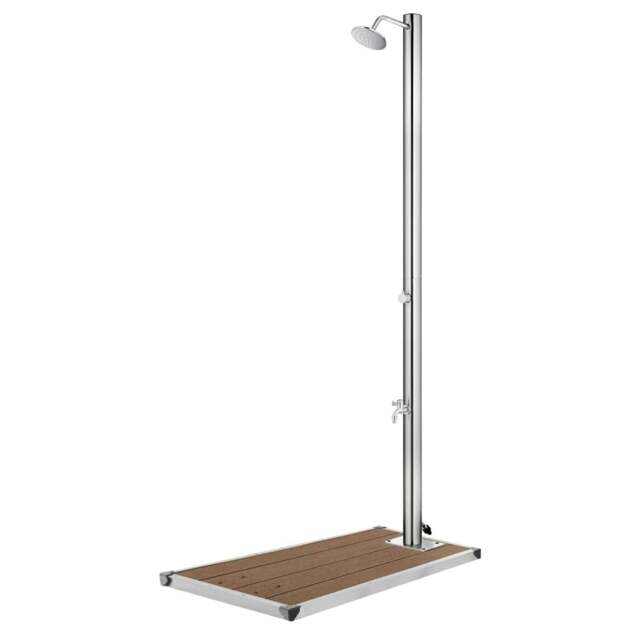 Rackhams Garden Shower with Brown Base 220 cm Stainless Steel