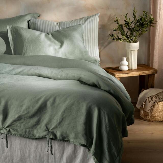 Rackhams Misty Green French Linen Duvet Cover - King - image 1