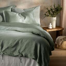 Rackhams Misty Green French Linen Duvet Cover - King