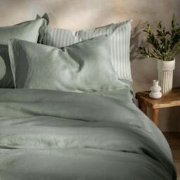 Rackhams Misty Green French Linen Duvet Cover - King - thumbnail 4