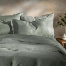 Rackhams Misty Green French Linen Duvet Cover - King - thumbnail 3