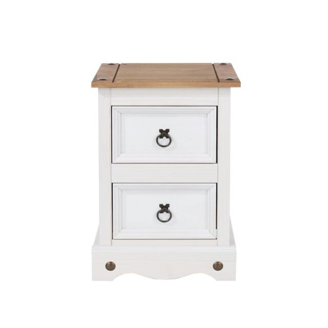 Rackhams Corona 2-Drawer Petite Bedside Cabinet - white wax - image 1