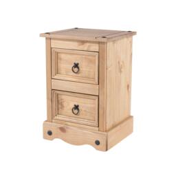Rackhams Corona 2-Drawer Petite Bedside Cabinet - white wax - thumbnail 2
