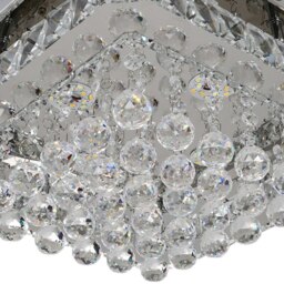 Rackhams 40cm W Chrome Finished Square LED Ceiling Light - White Glow - Non-dimmable - thumbnail 6