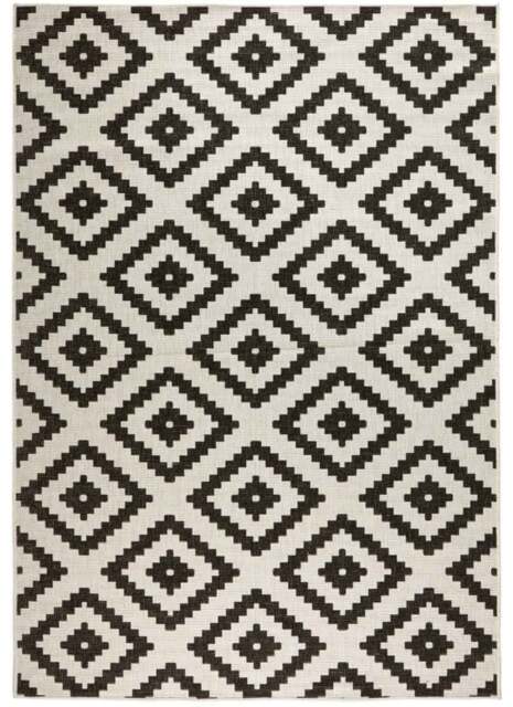 Rackhams Malta Reversible Indoor-Outdoor Black Rug - 160X230 cm - image 1