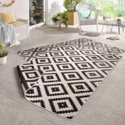 Rackhams Malta Reversible Indoor-Outdoor Black Rug - 160X230 cm - thumbnail 5