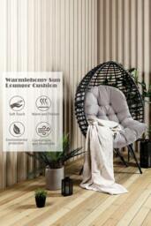 Rackhams 80cm W x 108cm H Light Grey Hanging Egg Swing Chair Cushion - thumbnail 5