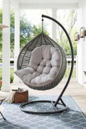 Rackhams 80cm W x 108cm H Light Grey Hanging Egg Swing Chair Cushion