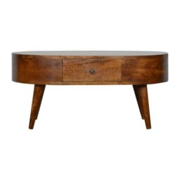 Rackhams Chestnut Rounded Coffee Table - thumbnail 1