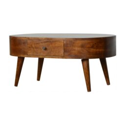 Rackhams Chestnut Rounded Coffee Table - thumbnail 3