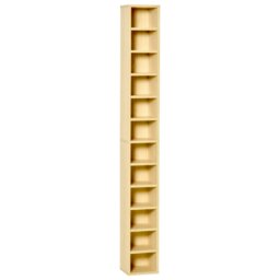Rackhams 204 CD Storage Tower Tall Bookcase Bookshelf with 12 Cubes - White - thumbnail 3