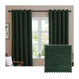Rackhams Chenille Blackout Curtains - Bottle Green - 117cm x 183cm - Bottle Green - 100% Polyester