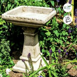 Rackhams Minimalistic Castle Design Stone Birdbath - thumbnail 2
