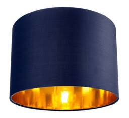 "Rackhams Contemporary Blue Cotton 10"" Table/Pendant Lamp Shade with Shiny Copper Inner"