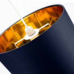 "Rackhams Contemporary Blue Cotton 10"" Table/Pendant Lamp Shade with Shiny Copper Inner" - thumbnail 4