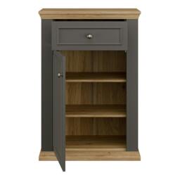 Rackhams Pontypool Shoe Cabinet with Drawer in Grey and Mauvella Oak - Matt - Standard - Grey & Mauvella Oak - thumbnail 6