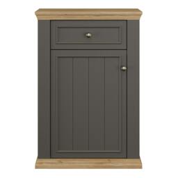 Rackhams Pontypool Shoe Cabinet with Drawer in Grey and Mauvella Oak - Matt - Standard - Grey & Mauvella Oak - thumbnail 3