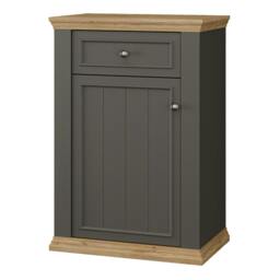 Rackhams Pontypool Shoe Cabinet with Drawer in Grey and Mauvella Oak - Matt - Standard - Grey & Mauvella Oak - thumbnail 4