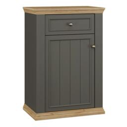 Rackhams Pontypool Shoe Cabinet with Drawer in Grey and Mauvella Oak - Matt - Standard - Grey & Mauvella Oak - thumbnail 2