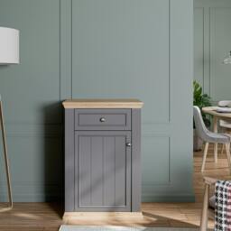 Rackhams Pontypool Shoe Cabinet with Drawer in Grey and Mauvella Oak - Matt - Standard - Grey & Mauvella Oak