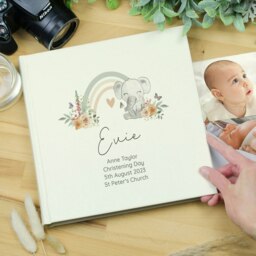 Rackhams Personalised Floral Elephant Square Photo Album - thumbnail 1