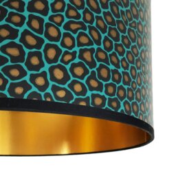 "Rackhams Senzo Spot Animal Print Lampshade With Gold Lining - Ceiling Pendant / Arc Lamp - 25cm Diameter x 25cm Height / (10"" x 10"")" - thumbnail 3