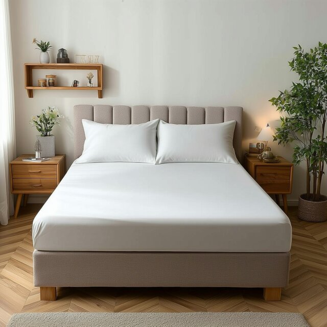 Rackhams Microfibre Soft Touch Fitted Sheet 25cm Skirt Plain Dyed Bed Linen - Single - White - image 1