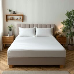 Rackhams Microfibre Soft Touch Fitted Sheet 25cm Skirt Plain Dyed Bed Linen - Single - White - thumbnail 1