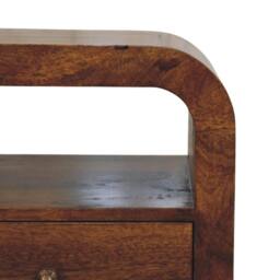 Rackhams Darcy Chestnut Nightstand with Drawer and open shelf - thumbnail 5