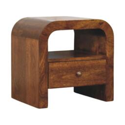 Rackhams Darcy Chestnut Nightstand with Drawer and open shelf - thumbnail 4