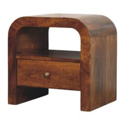 Rackhams Darcy Chestnut Nightstand with Drawer and open shelf - thumbnail 3