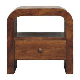 Rackhams Darcy Chestnut Nightstand with Drawer and open shelf