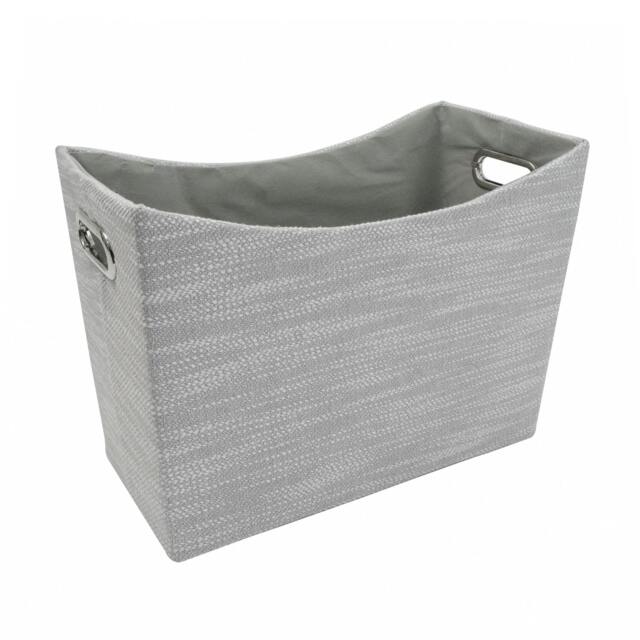 Rackhams Serena Fabric Magazine Storage Holder for Living Room Organisation, Light Grey - image 1