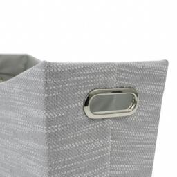 Rackhams Serena Fabric Magazine Storage Holder for Living Room Organisation, Light Grey - thumbnail 4