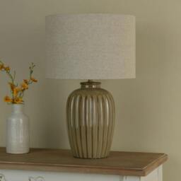 Rackhams Zinnia Brown Ribbed Table Lamp - thumbnail 2