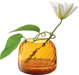 Rackhams LSA Dapple Mouth Blown Glass Tealight Holder Vase 7cm Amber - 7cm - 1 - Glass - thumbnail 2