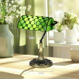 Rackhams Stained Glass Table Lamp, for Bedroom Bedside - thumbnail 4
