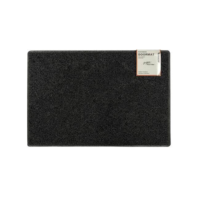 Rackhams Plain Small Doormat in Black - Black - Small - image 1