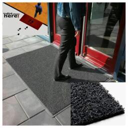 Rackhams Plain Small Doormat in Black - Black - Small - thumbnail 2