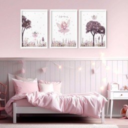 Rackhams Nursery Pictures Framed - Set of 3 wall art prints - 20 x 30 in / 50 x 76 cm - Matte Museum Quality Art Paper 290 gsm - White Frame - thumbnail 2