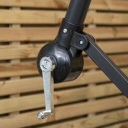 Rackhams 3m Cantilever Banana Garden Parasol in Blue with Crank Handle and Parasol Base Weights Included - thumbnail 3